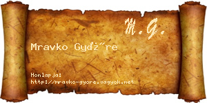 Mravko Györe névjegykártya